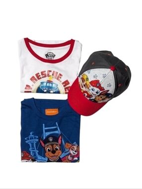 PAW Patrol Bundle: 2 Graphic Tees & Adjustable Baseball Hat Set | Size 5T & 6
